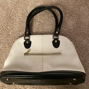 Lola Bernard Black & white leather satchel purse